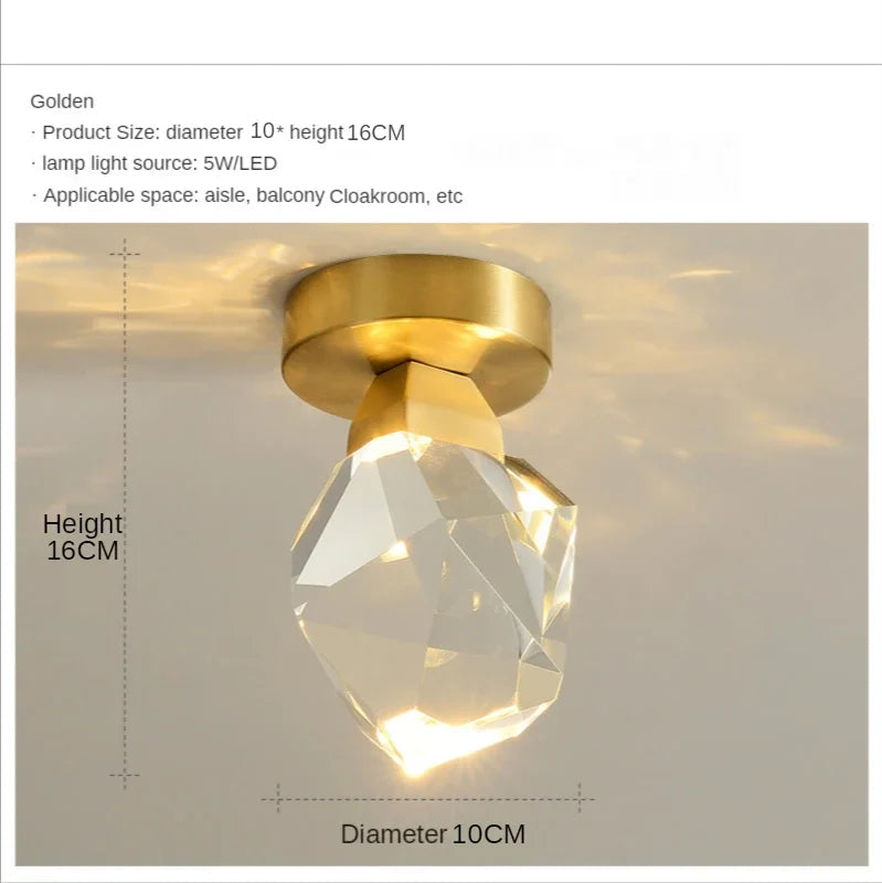 Gold Ceiling Lights With Crystals