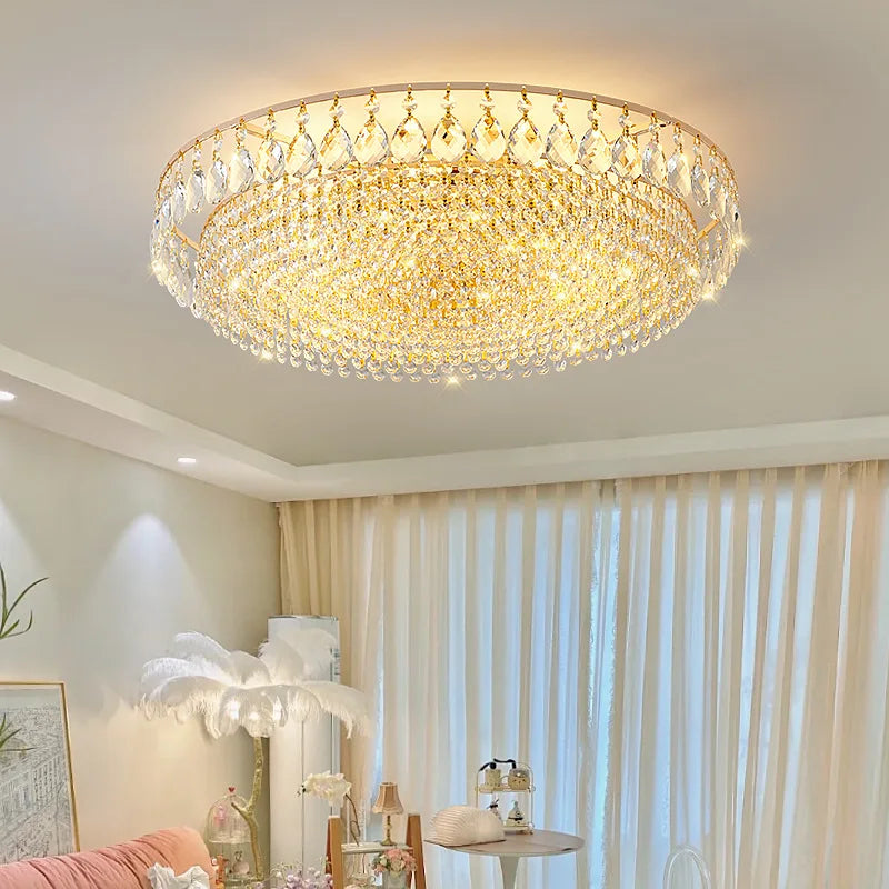 Gold Crystal Ceiling Light