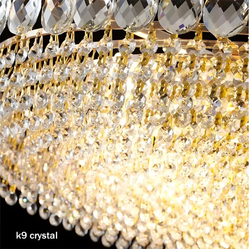 Gold Crystal Ceiling Light Fixture