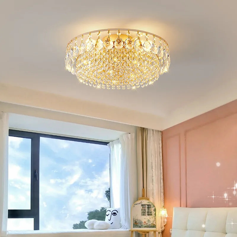Gold Crystal Ceiling Lighting