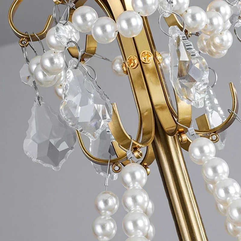 Gold French Glass Pendant Chandelier