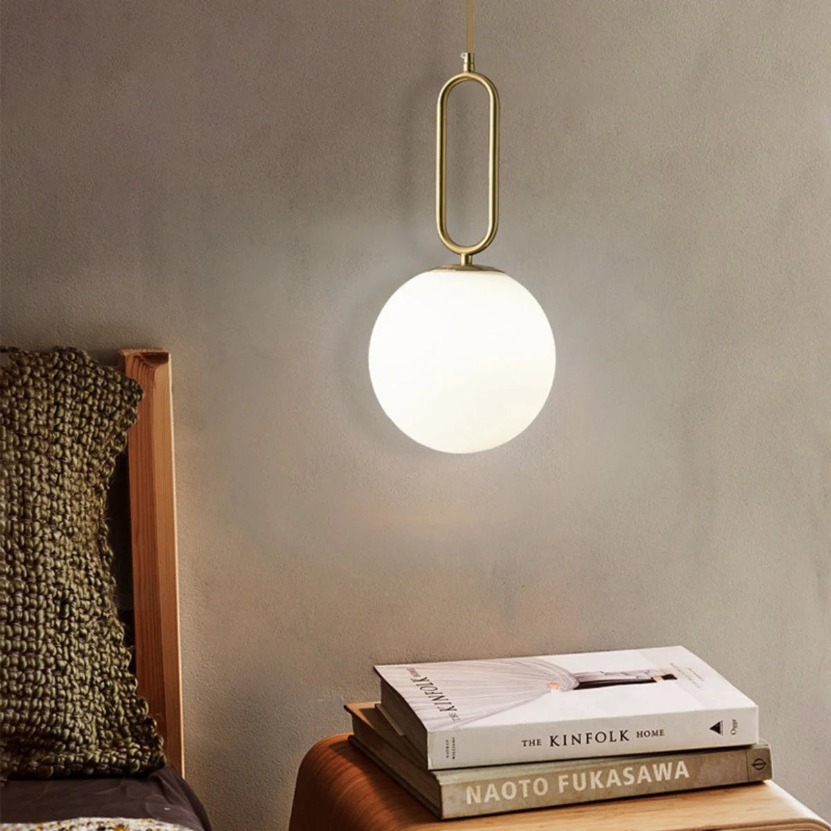 Bedside Gold Glass Pendant Light