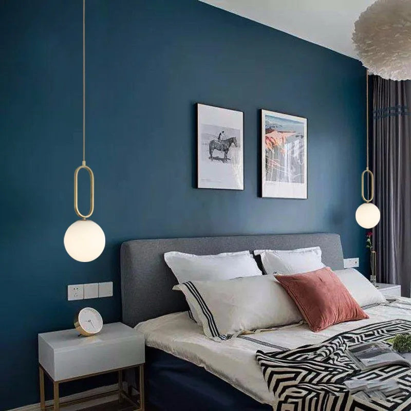 Gold Glass Pendant Light For Bedrooms