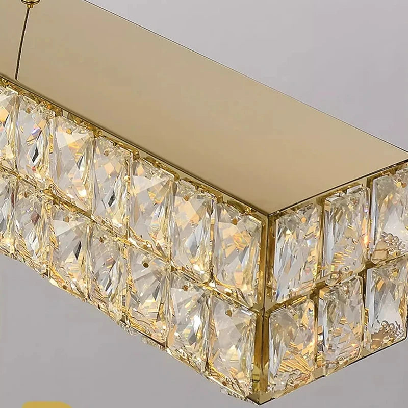 Gold Hanging Pendant Ceiling Lights With Crystal