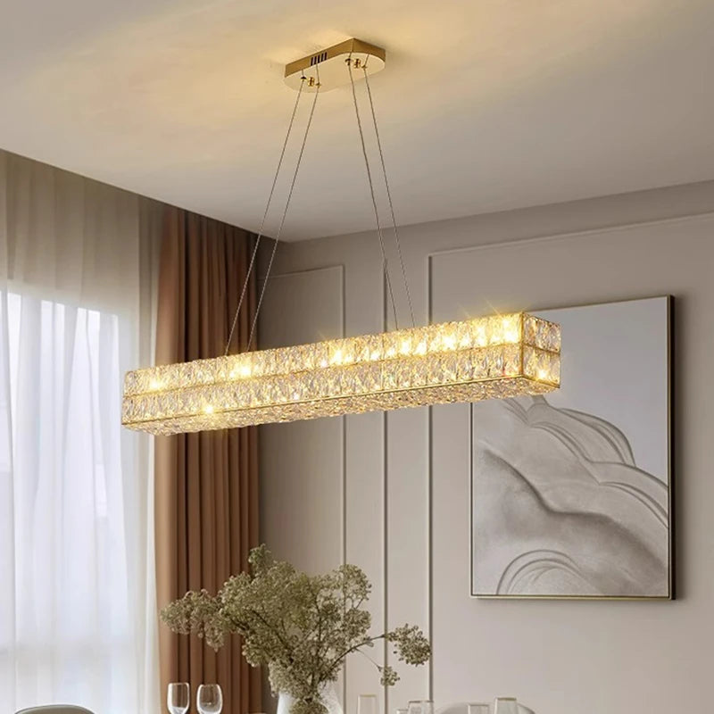 Gold Hanging Pendant Lights With Crystal
