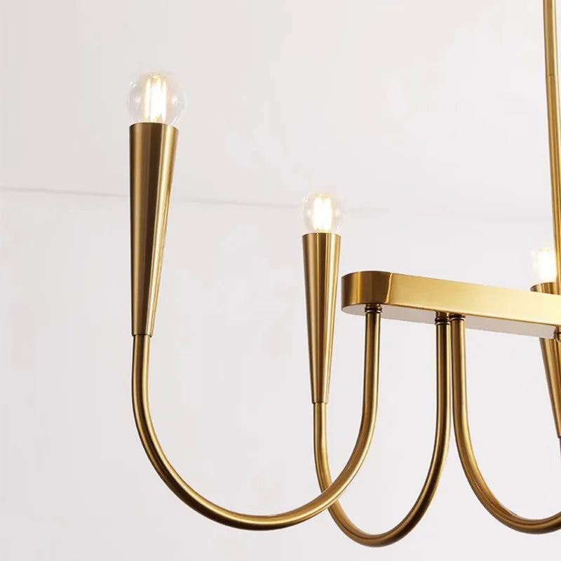 Gold LED Chandelier for Dining Room Kitchen
