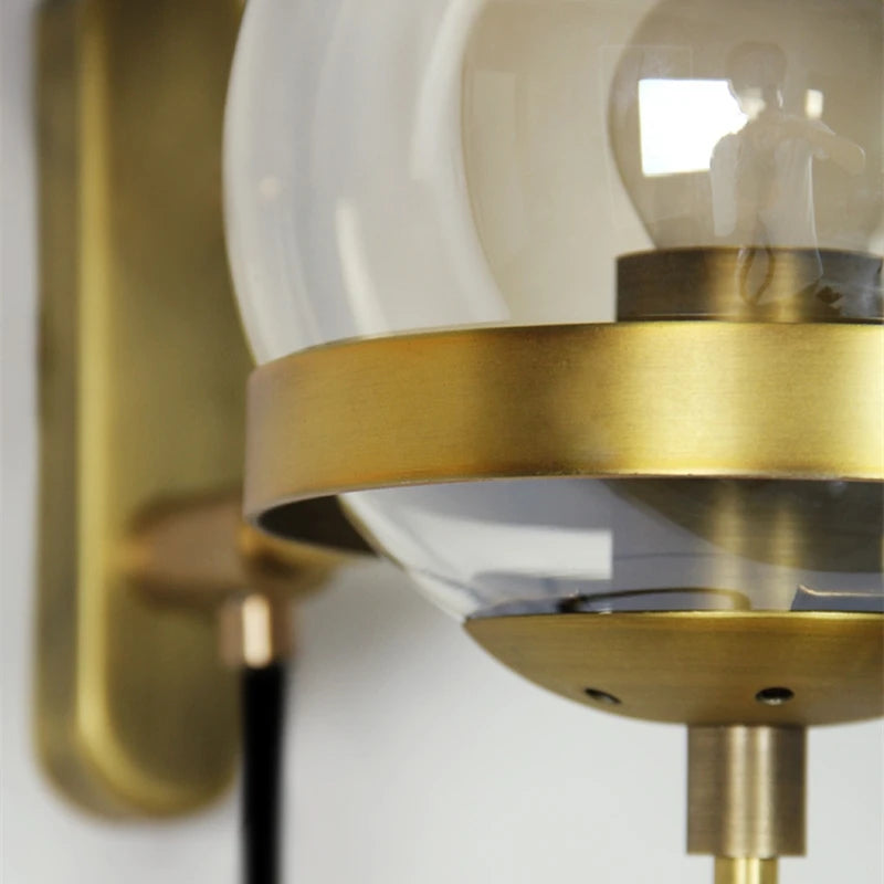 Gold Modern Glass Ball Wall Lamp
