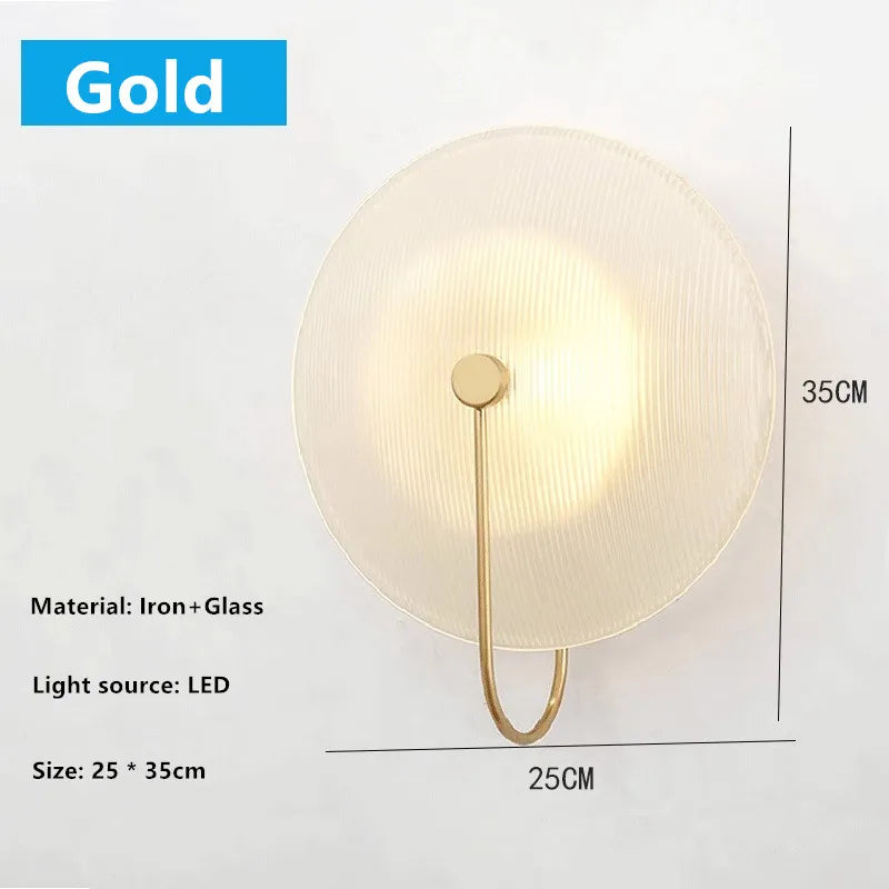 Gold Modern Wall Lamp With Glass Shade