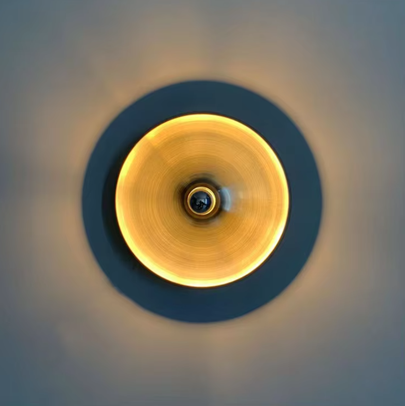 Gold Round Wall Lamp