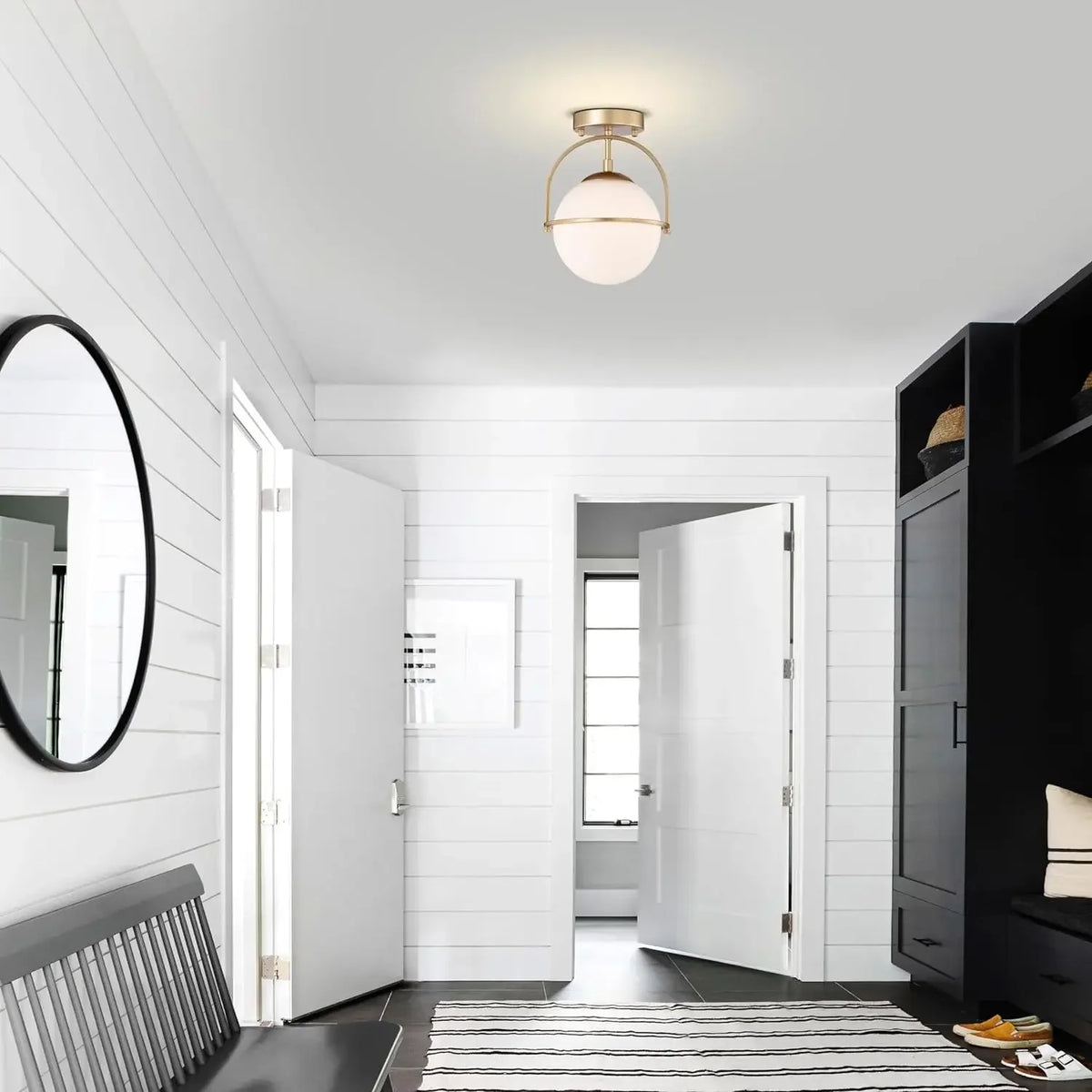 Gold frosted glass ball ceiling lights