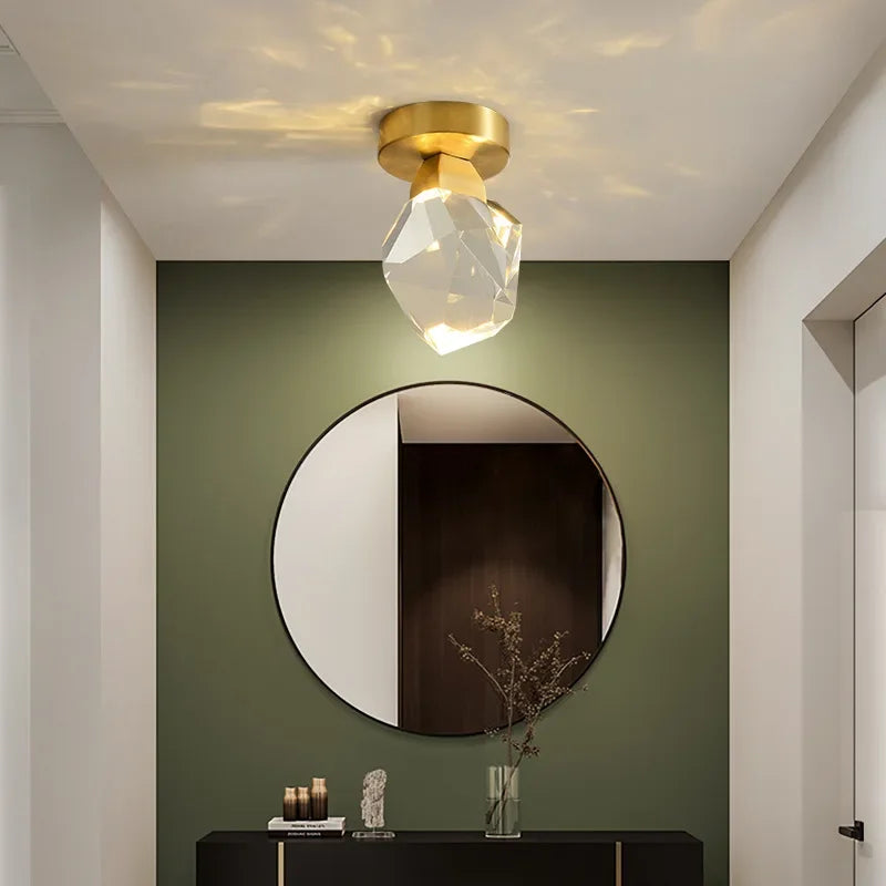 Golden Ceiling Lights With Crystal