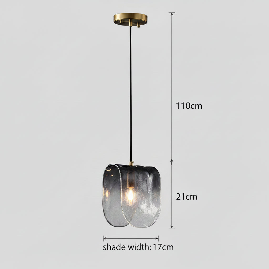 Gradient Gray Glass Hanging Ceiling Lights