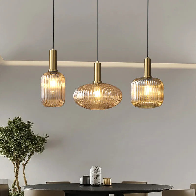 Retro Restaurant Colorful Glass Pendant Lights