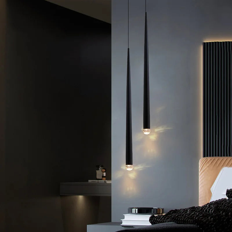 Modern Minimalist Metal Pendant Light with LED Bulb