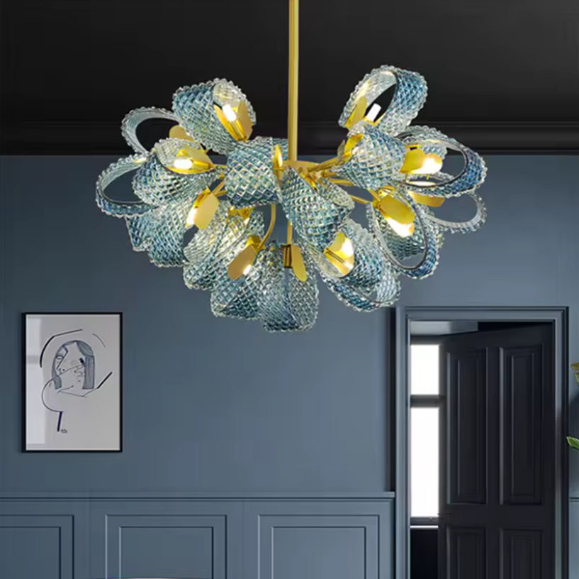 Handmade Blue Glass Ceiling Light Fixtures