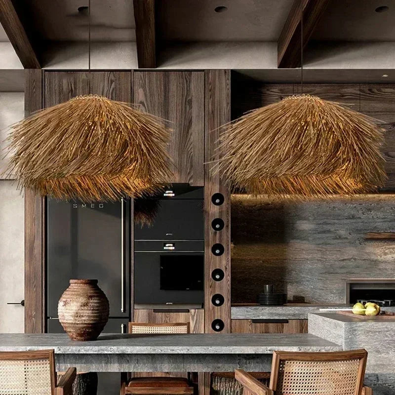 Handwoven Rattan Hanging Ceiling Light