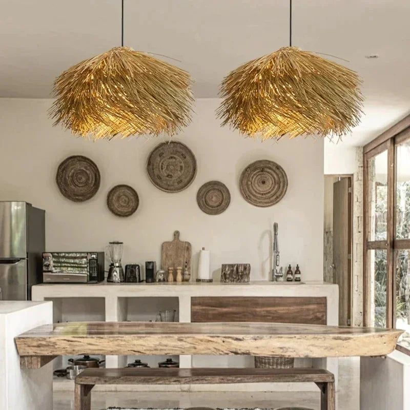 Handwoven Rattan Hanging Ceiling Lights