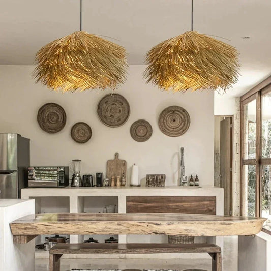 Handwoven Rattan Hanging Ceiling Lights