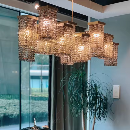 Italian Crystal Pendant Light Chandelier