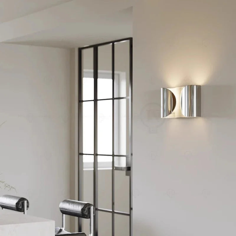 Italian Designer Wall Light Silver
