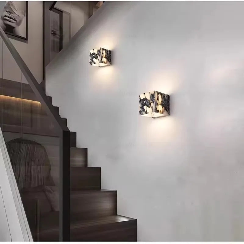 Italian Marble Wall Sconces For Hallway Staircase
