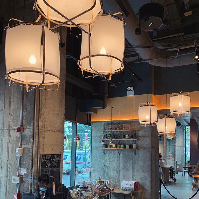 Japanese Wabi Sabi Fabric Pendant Light
