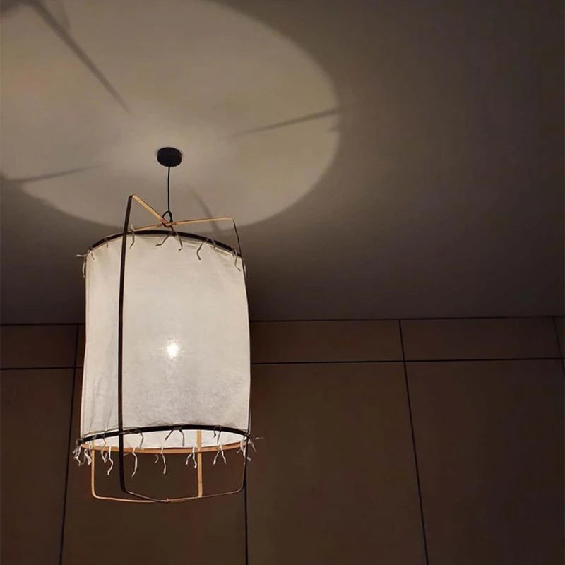 Japanese Wabi Sabi Fabric Pendant Light Fixture