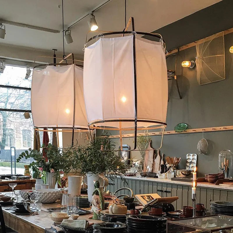 Japanese Wabi Sabi Fabric Pendant Lights