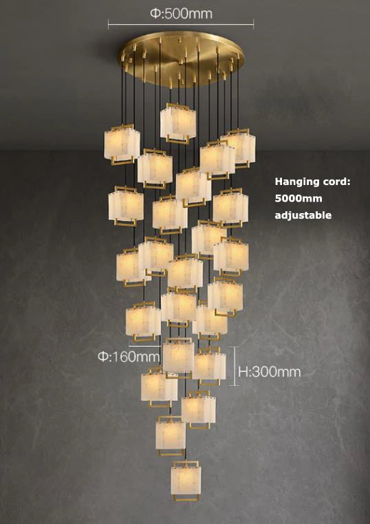 Large 24 Light Italian Marble Chandelier