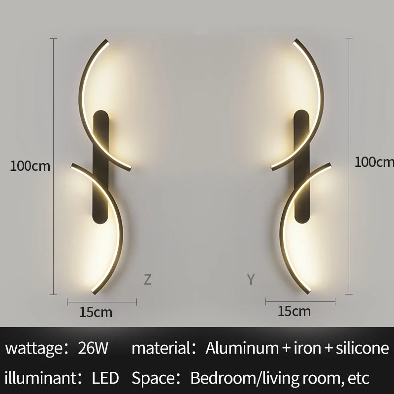 Large Curved Wall Lights