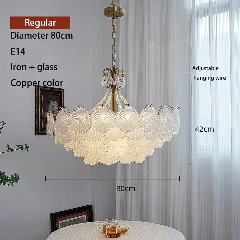 Large French Glass Pendant Chandelier