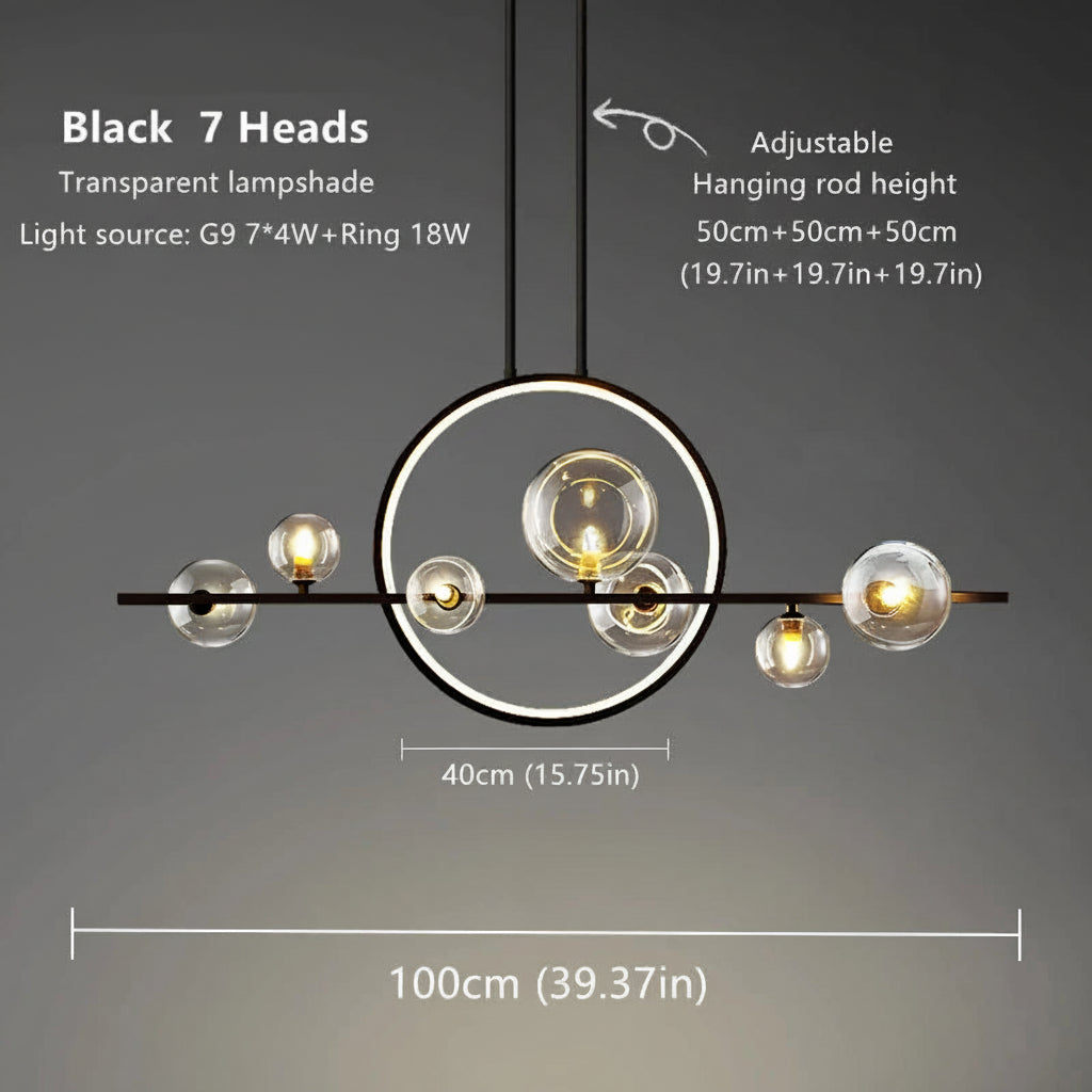 Large Glass Bubble Chandelier Dining Room