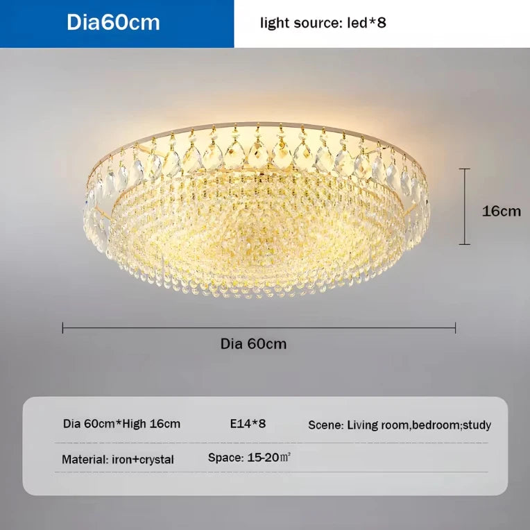Large Gold Crystal Ceiling Lights