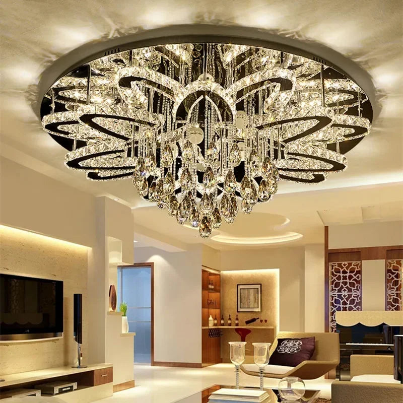 Large Luxury Crystal LED Chandelier