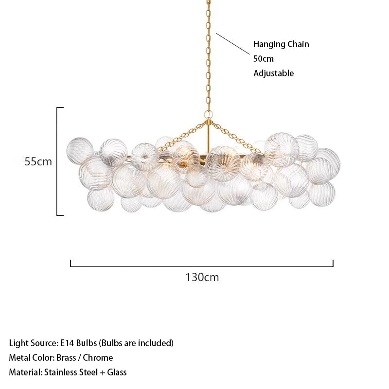 Large Modern Glass Bubble Chandelier