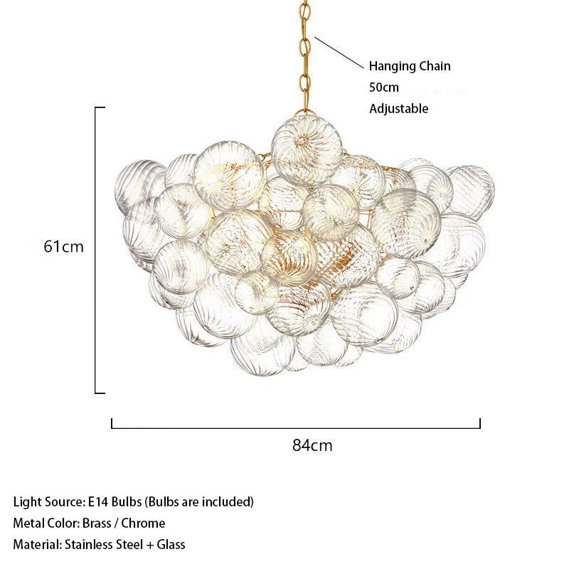 Modern Glass Bubble Chandelier Large