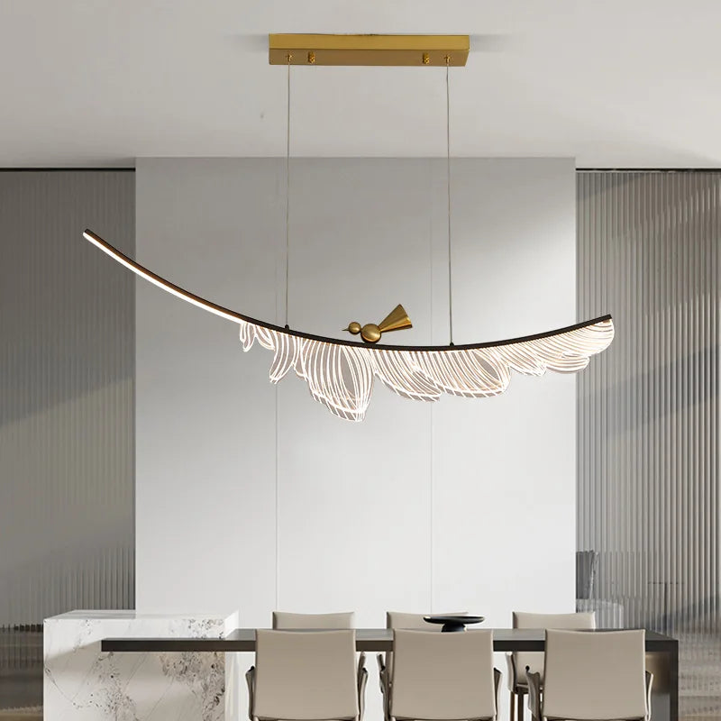 Leaf Shaped Chandelier Dining Room