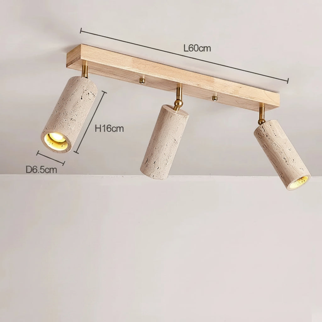 Light Wooden 3-Way Spotlights