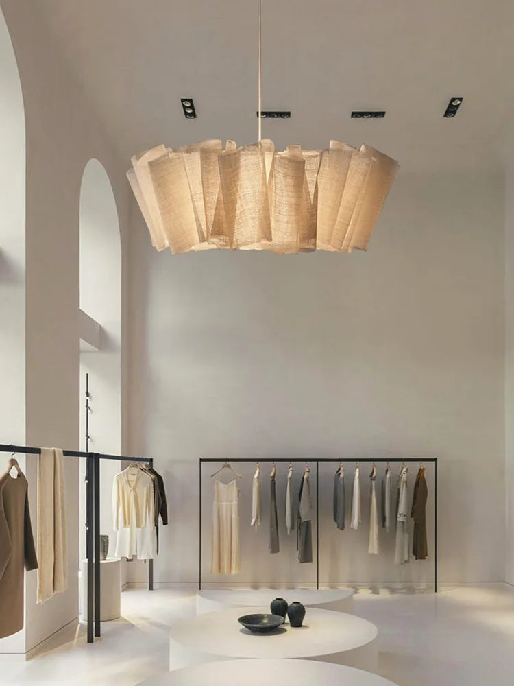 Linen Pleated Ceiling Light