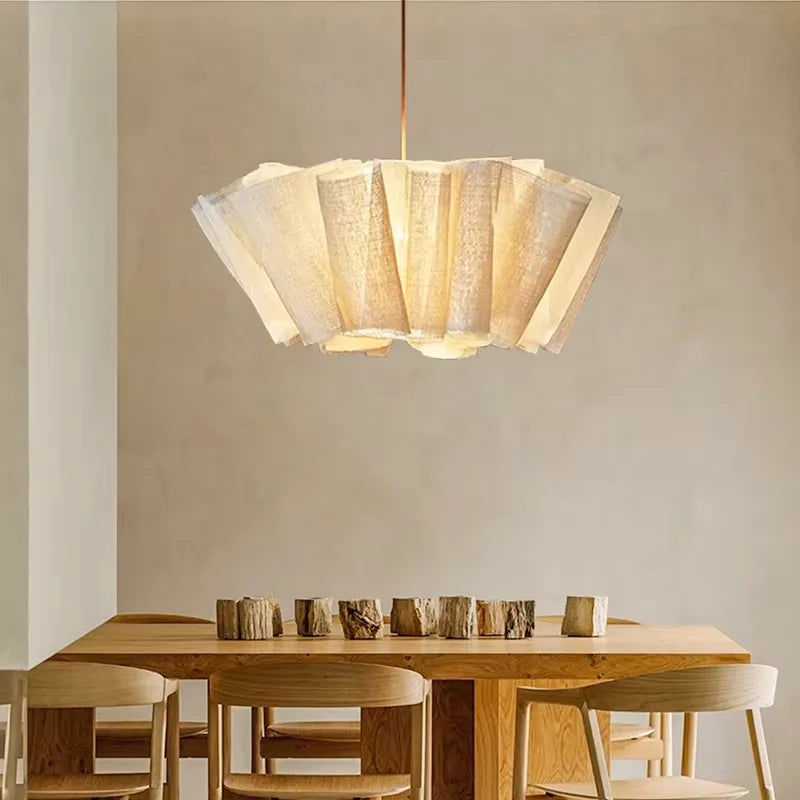 Linen Pleated Pendant Lamp