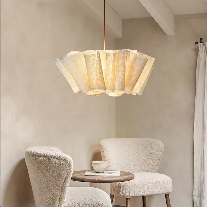 Linen Pleated Pendant Lights