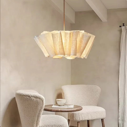 Linen Pleated Pendant Lights