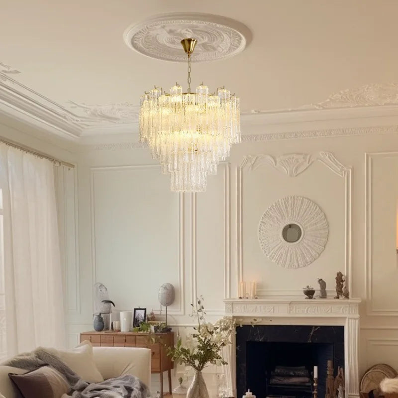 Living Room Clear Glass Ceiling Light Chandelier