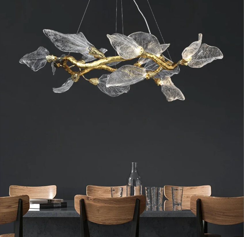 Living Room Glass Leaf Chandelier