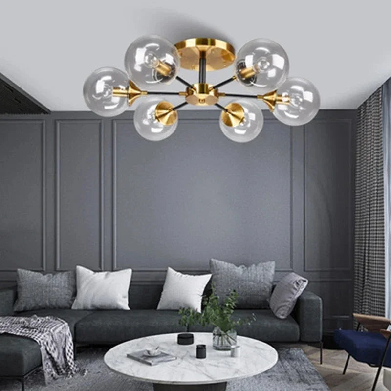 Modern Glass Ball Pendant Ceiling Light Living Room