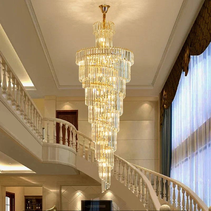 Long Crystal Chandelier