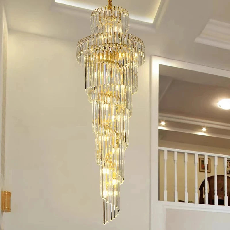 Long Crystal Chandelier For Entrance Hall