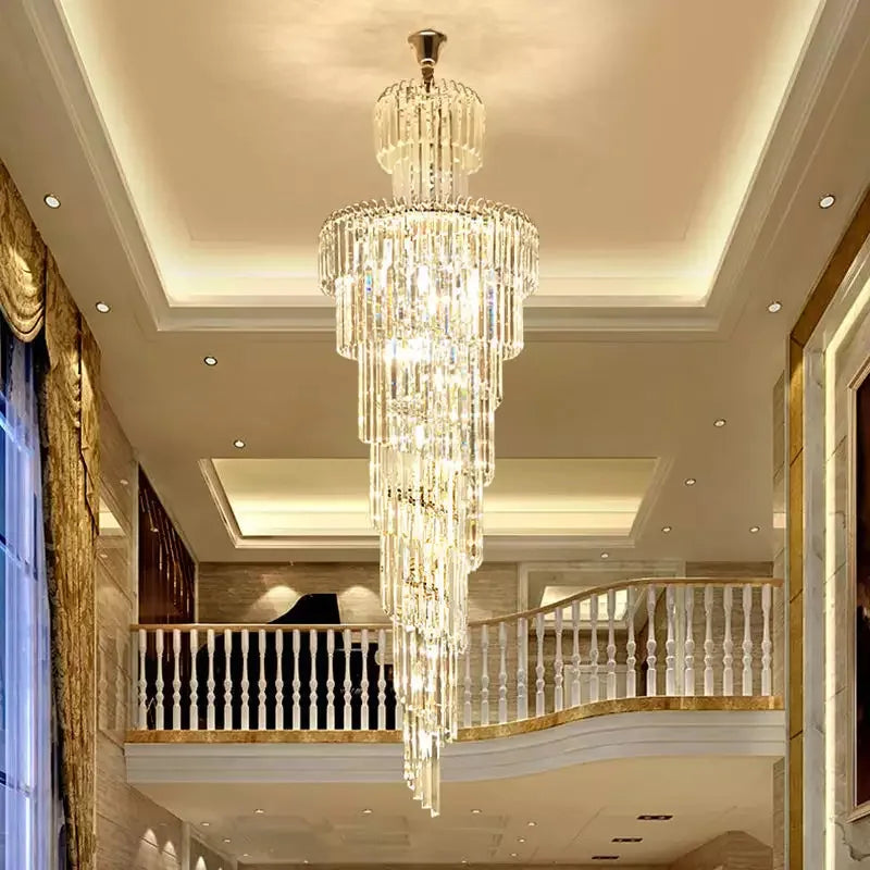 Long Crystal Living Room Chandelier