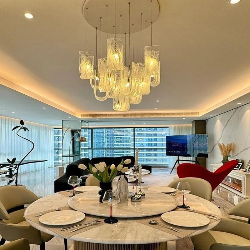 Luxury Cloudy Glass Chandelier