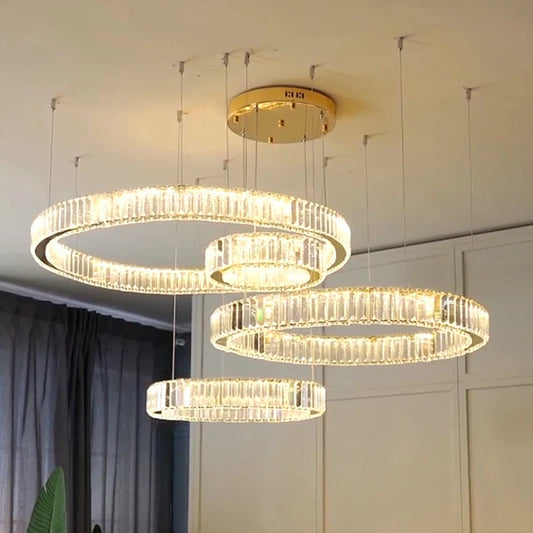 Luxury Crystal Circles Ceiling Light